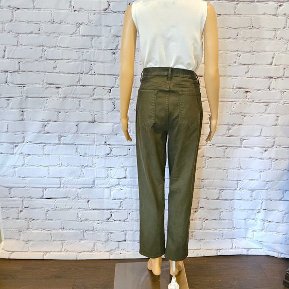 BANANA REPUBLIC, Moss green ultra high rise slim fit coated jeans - Picture 8 of 12